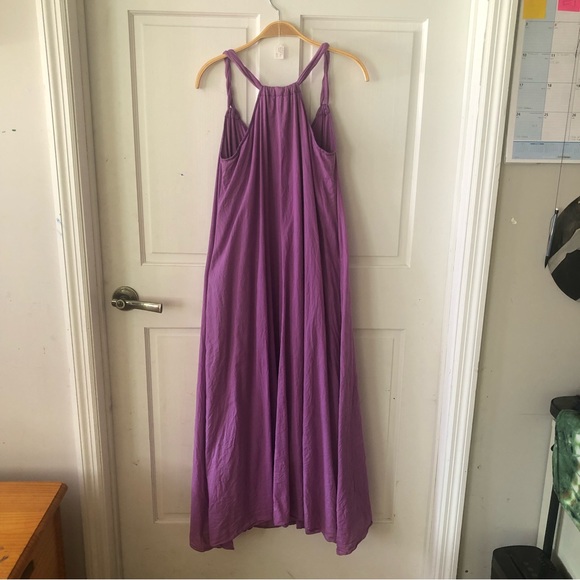 Garnet Hill Lavender soft lined maxi tent trapeze dress - Picture 3 of 3